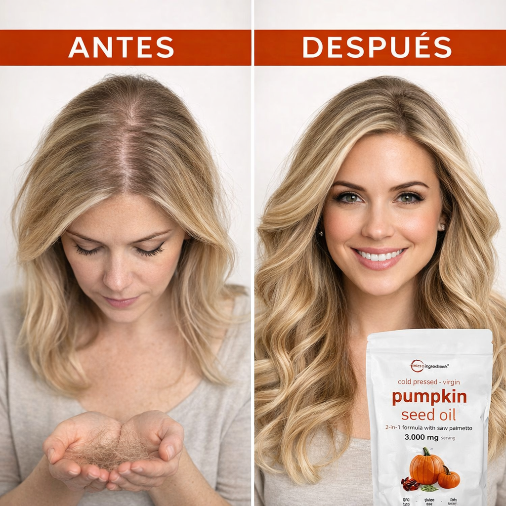 Nuevo Pumpkin Seed Oil®: ¡Detén la caída y recupera un cabello grueso y abundante en tiempo récord!