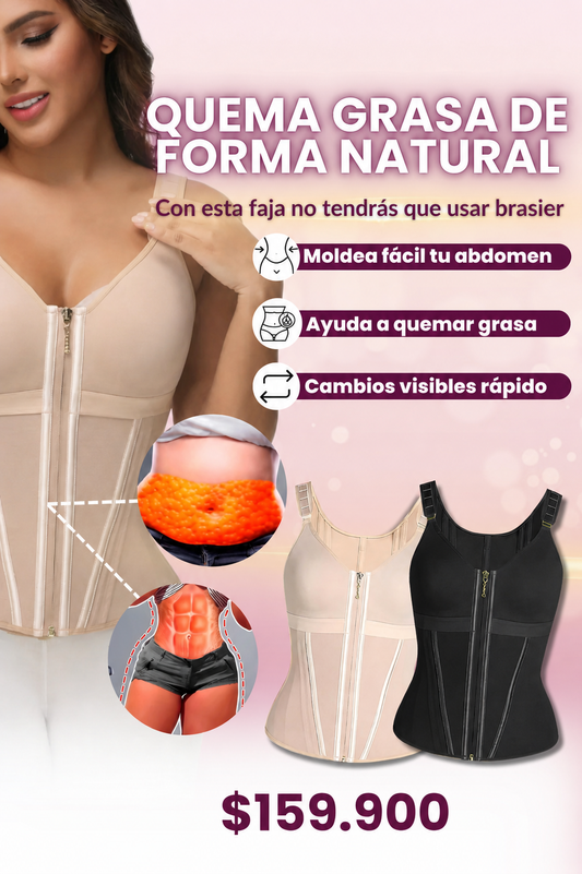 FAJA 11 VARILLAS CON BUSTO PREHORMADO Y CREMALLERA DE LUJO