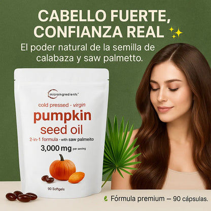 Nuevo Pumpkin Seed Oil®: ¡Detén la caída y recupera un cabello grueso y abundante en tiempo récord!