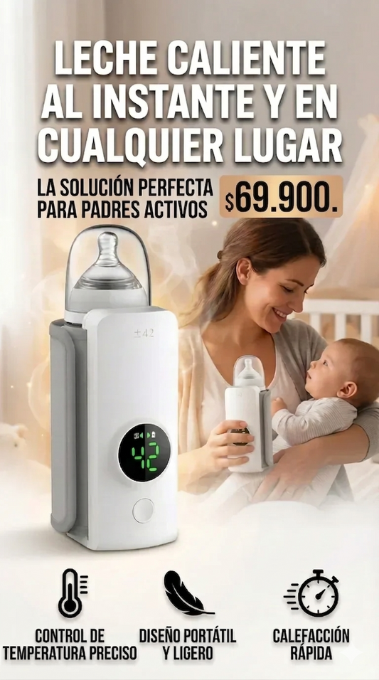 Calentador Portatil®: La libertad de pasear con la tranquilidad de un biberón siempre listo.