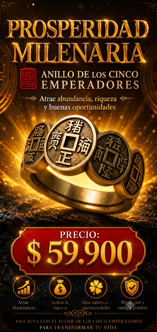 Anillo de la Fortuna de los 5 Emperadores®: Atrae la riqueza y desbloquea la prosperidad que te mereces